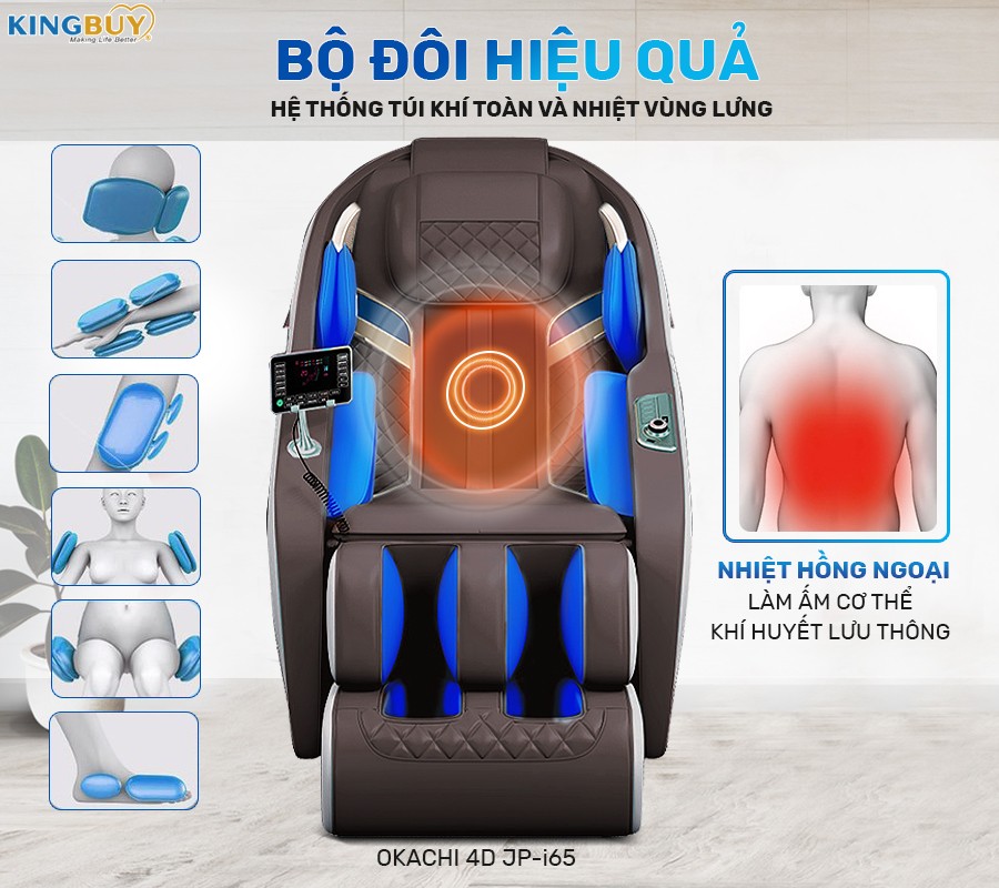 Ghế massage toàn thân OKACHI 4D JP-i65 cao cấp